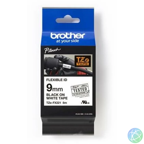 Brother TZe-FX221 9 mm széles 8m hosszú szalagkazetta