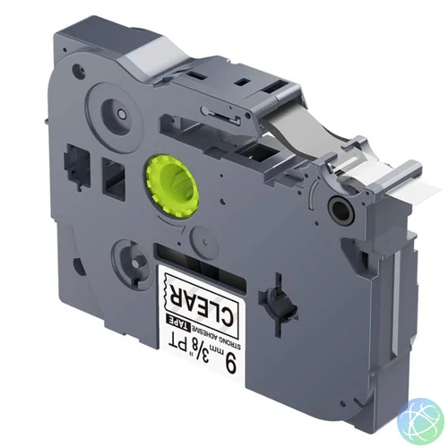 Utángyártott BROTHER TZeS121 szalagkazetta 9mm x 8m átlátszó alapon fekete