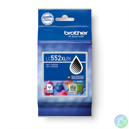 Brother LC552XLBK Tintapatron Black 60 ml 3.000 oldal kapacitás