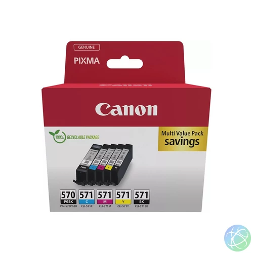Canon PGI-570 PGBk (1x15 ml) + CLI-571 C/M/Y/Bk (4x7 ml) Tintapatron Multipack