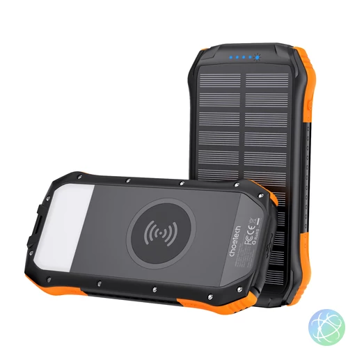 Choetech B659, 10000mAh (Qi 5W Wireless Töltés, Napelemes) PowerBank
