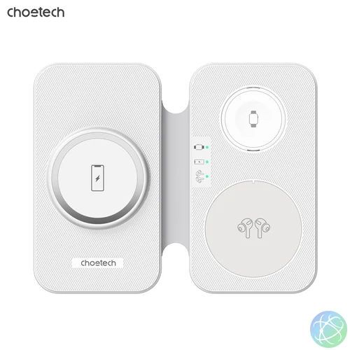 Choetech 3-1 hajtogatható, wireless, fehér, töltő