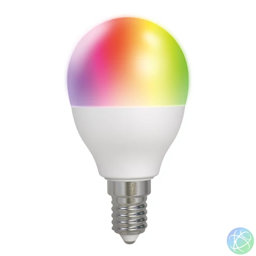 Deltaco SMART HOME SH-LE14G45RGB WiFi, G45, E14, 5W, RGB, fehér, szabályozható Izzó