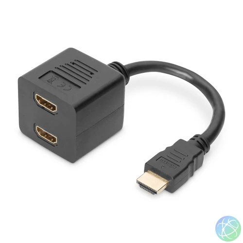 DIGITUS AK-330400-002-S Full HD 3D 24Hz aranyozott HDMI Y-elosztó kábel 0,2m