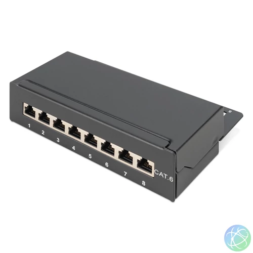 DIGITUS DN-91608SD Cat.6 8port asztali fekete árnyékolt patch panel
