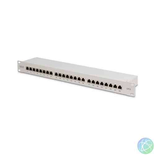 DIGITUS DN-91624S 19 1U 24port Cat.6 kompakt szürke árnyékolt patch panel