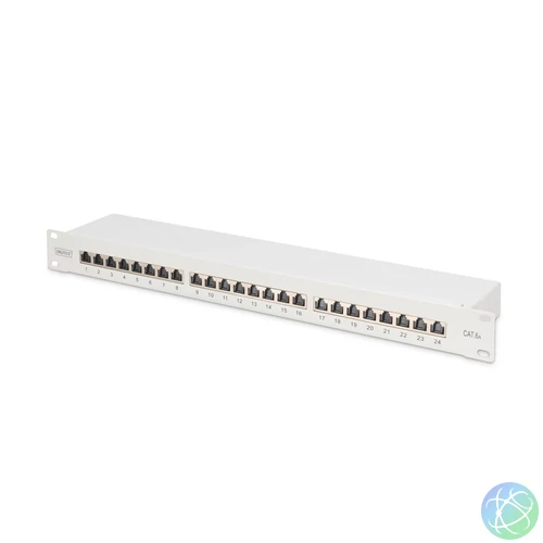 DIGITUS DN-91624S-EA 19 1U 24port Cat.6A kompakt szürke árnyékolt patch panel
