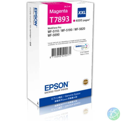 Epson T7893 Tintapatron Magenta 4.000 oldal kapacitás