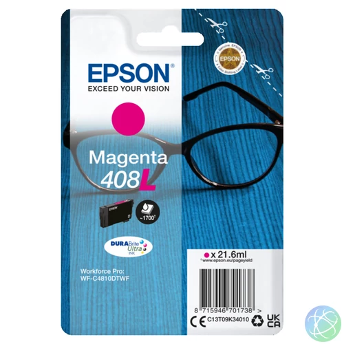Epson T09K3 Tintapatron Magenta 21,6ml No.408L
