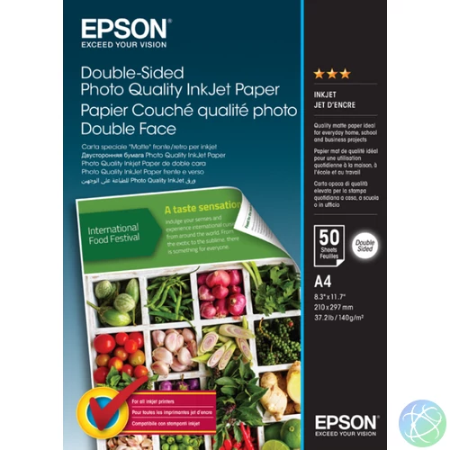 Epson kétoldalas fotópapír (A4, 50 lap, 120g)