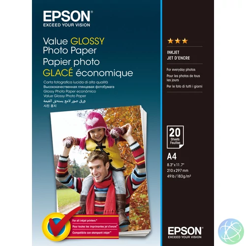 Epson fényes fotópapír (A4, 20 lap, 183g)