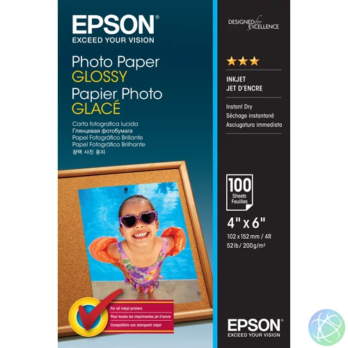Epson fényes fotópapír (10x15, 100 lap, 200g)