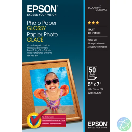 Epson fényes fotópapír (13x18, 50 lap, 200g)
