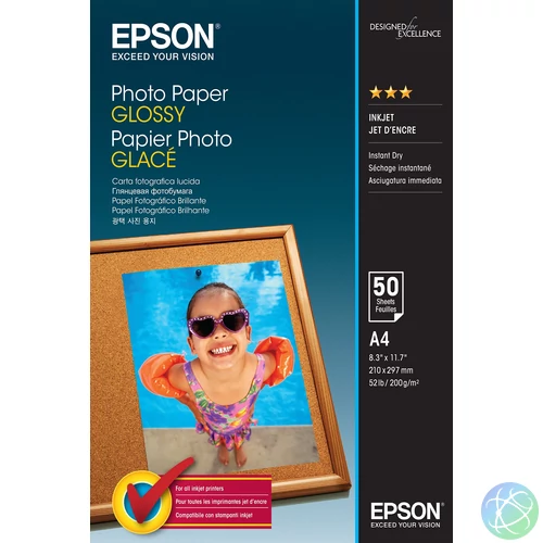 Epson fényes fotópapír (A4,  50 lap, 200g,)