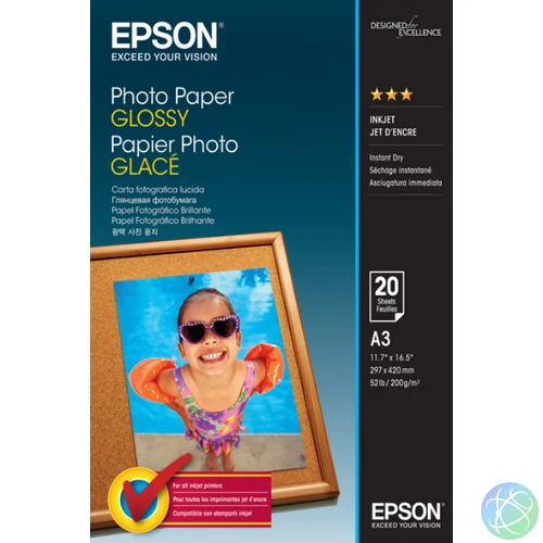 Epson fényes fotópapír (A3, 20 lap, 200g)