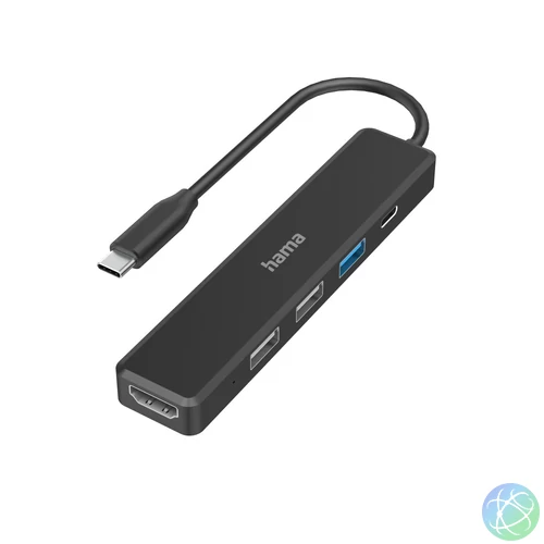 Hama USB-C dokkoló adapter 5in1 (USB 3.2, USB 2.0, HDMI, USB-C), szürke (200117)