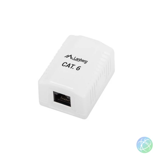 Lanberg OU6-0001-W Cat.6 UTP 1xRJ45 szimpla árnyékolatlan falon kívüli aljzat