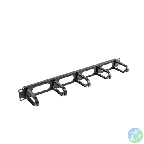 Lanberg AK-1205-B 19" 1U műanyag gyűrűs fekete kábelrendező hátsó lyukas bevezetővel