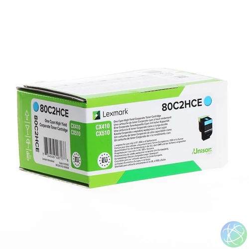 Lexmark CX410/510 High Corporate Toner Cyan 3K (Eredeti) 80C2HCE