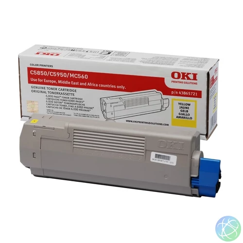 Oki C5850,5950 Toner Sárga 6000 oldalra