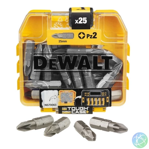 DEWALT Bitkészlet, 25mm, 25db, PZ2, ütvecsavarozóhoz