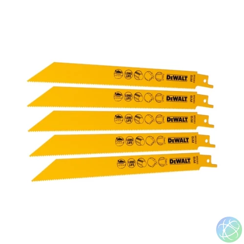 DEWALT Orrfűrészlap, 203mm, 5db, fém, 3-8mm, kettősfém