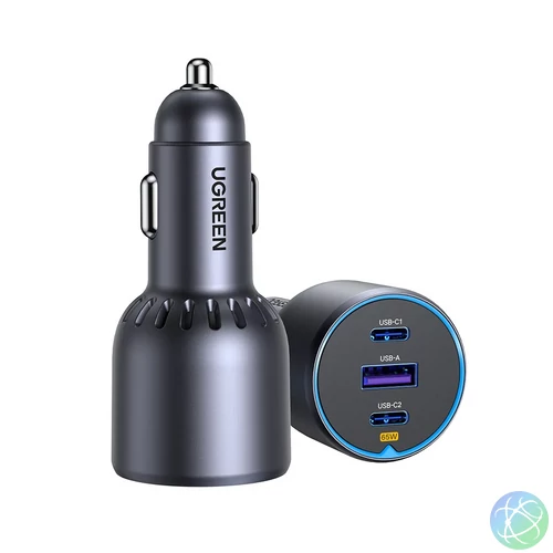 UGREEN 75W 3 portos autós gyorstöltő EC703