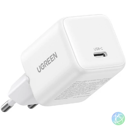 UGREEN 30W USB-C GaN gyorstöltő fehér EU X513