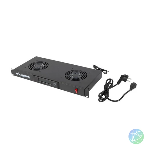 Lanberg AK-1502-B 19 1U 2x ventilátor + termosztát egység LCD kijelzővel