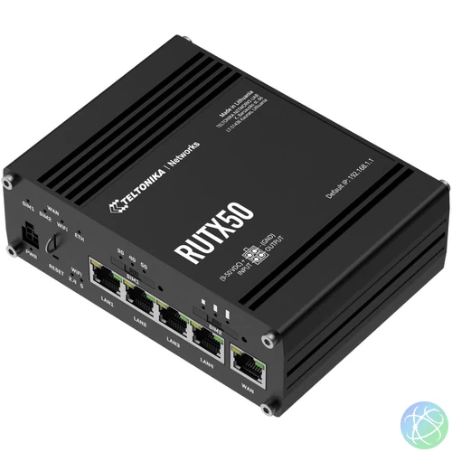 Teltonika RUTX50 4xGbE LAN 2xminiSIM 5G Dual Band Vezeték nélküli Gigabit ipari router
