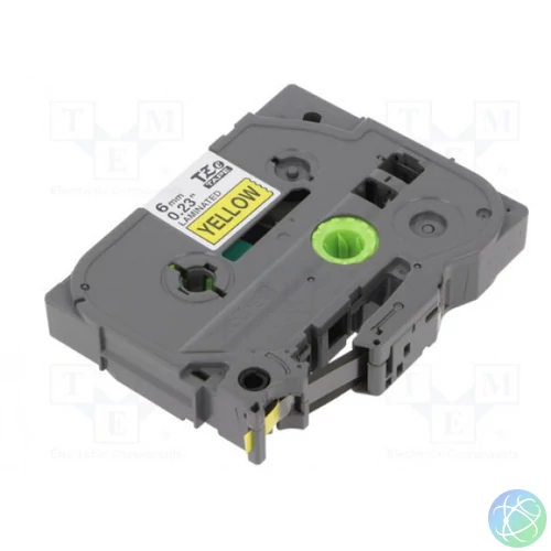 Utángyártott BROTHER TZe611 szalagkazetta 6mm x 8m sárga alapon fekete felirat