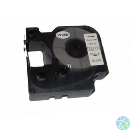 Utángyártott DYMO D1 kazetta 12mm x 7 m fehér-fekete 45013 #S0720530
