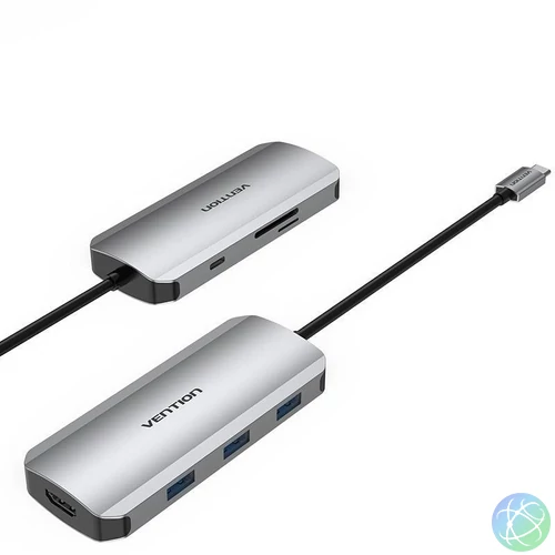 Vention USB-C -> HDMI/USB 3.0x3/SD/TF/PD, (7 az 1-ben), dokkoló