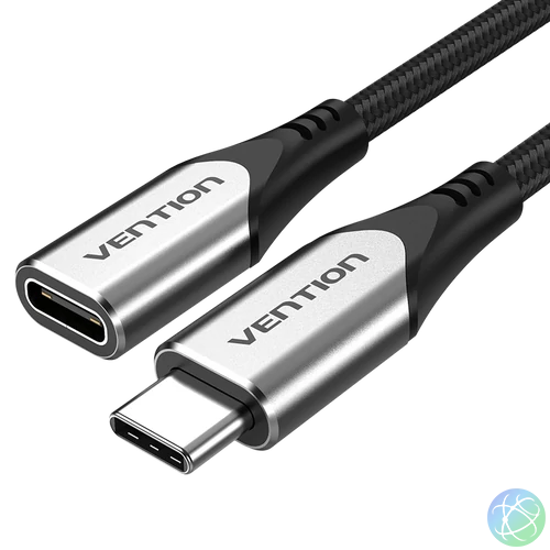 KÁBEL USB-C 3.1/M -> USB-C 3.1/F, 0,5m, (hosszabbító,szövet), Vention