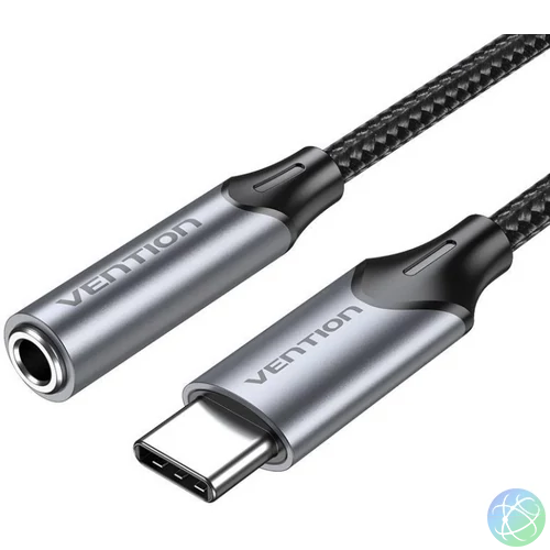 Vention USB-C/M -> 3.5mm/F , (fülhallgató, alu,szürke), 1m, kábel