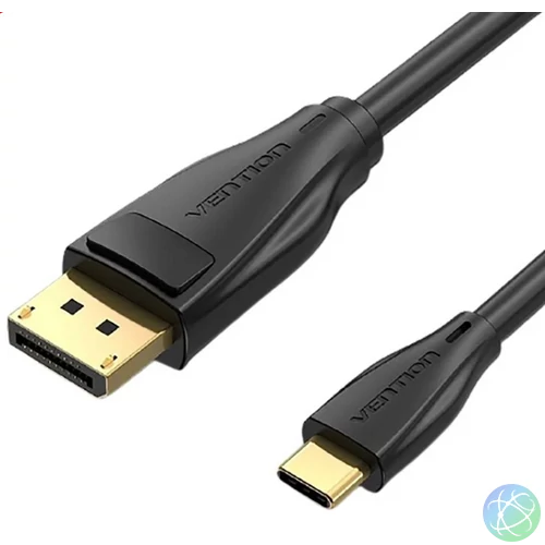 Vention USB-C -> Displayport, 1,5m, (fekete), kábel