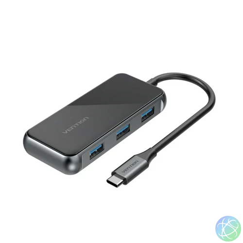 Vention USB-C -> HDMI/VGA/USB3.0/PD (0,15m Szürke, fém Ötvözet) konverter