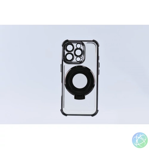 iPhone 16 Pro Max mágneses tok gyűrűvel, Fekete