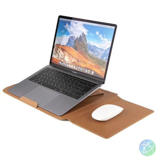 Bőrhatású multifunkciós laptoptartó, Barna