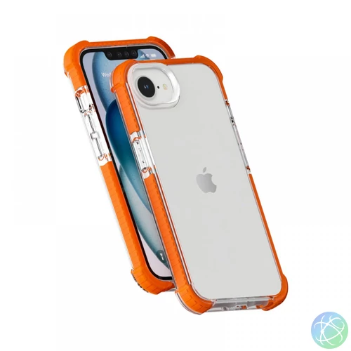 iPhone 16e ütésálló szilikon hátlap, Narancs