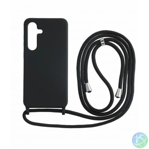 Sam S25 Plus  TPU+PC fekete tok,Fekete zsinórral