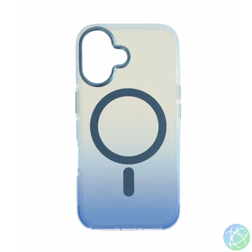 Iphone 16 mágneses tok, Kék-Átlátszó