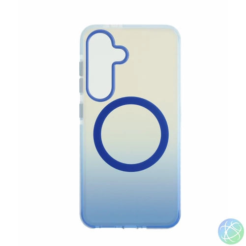 Samsung S25 mágneses tok, Kék-Átlátszó