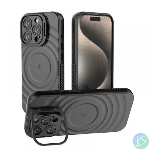 Iphone 16 Pro mágneses ütésálló tok Fekete