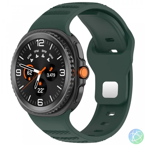 Samsung Galaxy Watch 8/Classic bordázott óraszíj,22mm,S.zöld