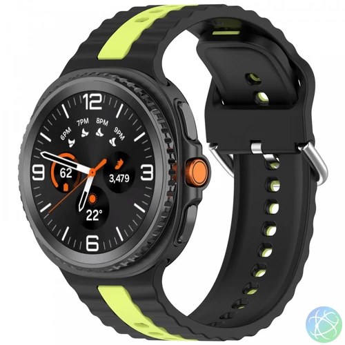 Samsung Galaxy Watch 8/Classic óraszíj sárga csíkokkal,22mm