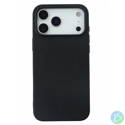 iPhone 17 Pro Max mágneses szilikon tok, Fekete