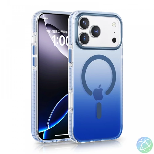iPhone 17 Pro Max mágneses tok, Kék-átlátszó