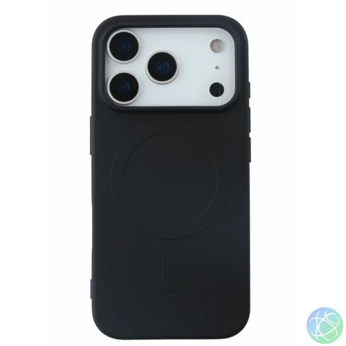 iPhone 17 Pro mágneses szilikon tok, Fekete