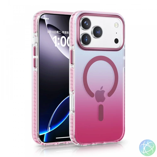 iPhone 17 Pro mágneses tok, Pink-átlátszó